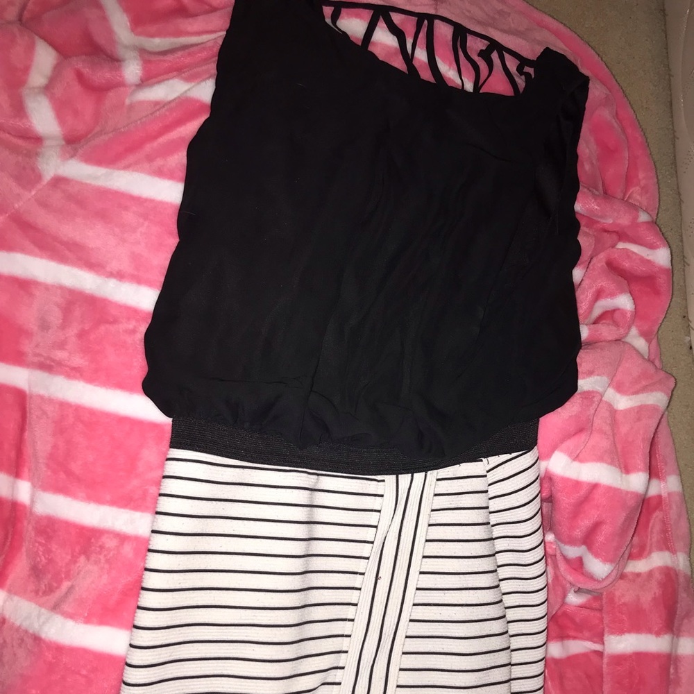 Black and white dress.